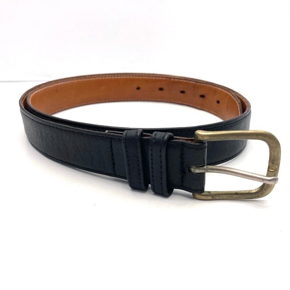 Cipriani 1350 Belt‎ Black Glove Tanned Leather Brass Buckle USA 38 1-1/8" Wide